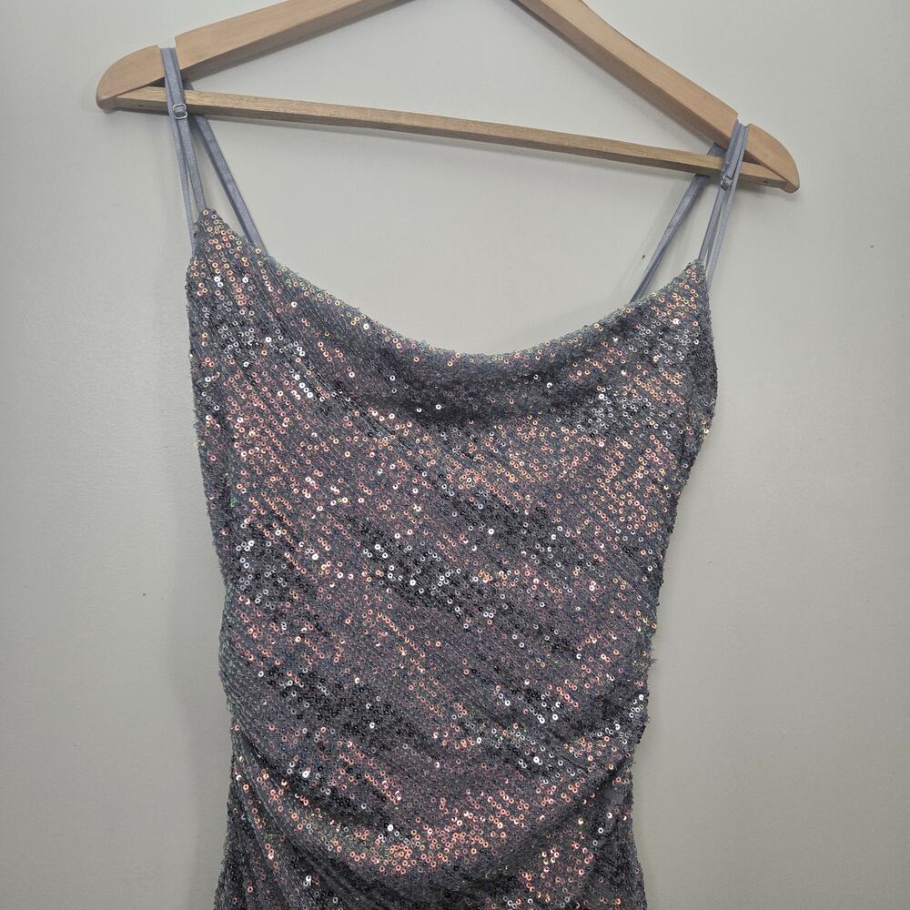 ASTR the Label Hollywood Sequin Midi Dress M Silver Pink Party - Picture 7 of 12